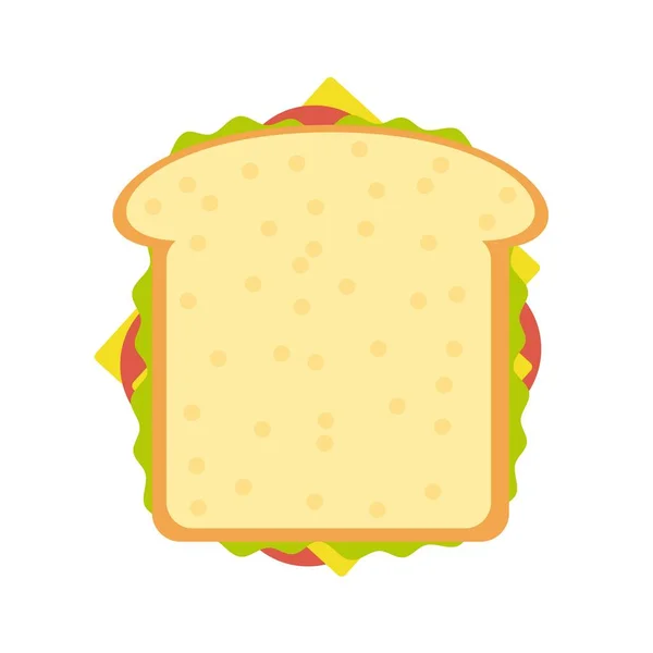 Ham and vegetable sandwich illustration — Stock Vector