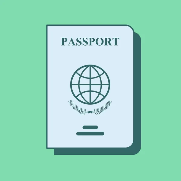 Documents identity vector flat line icon. Passport sign. — Stock Vector