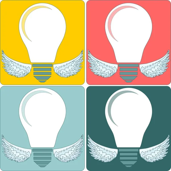 Creative light bulb. Collection of design elements — Stock Vector