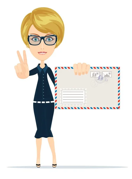 Woman with a letter — Stock Vector