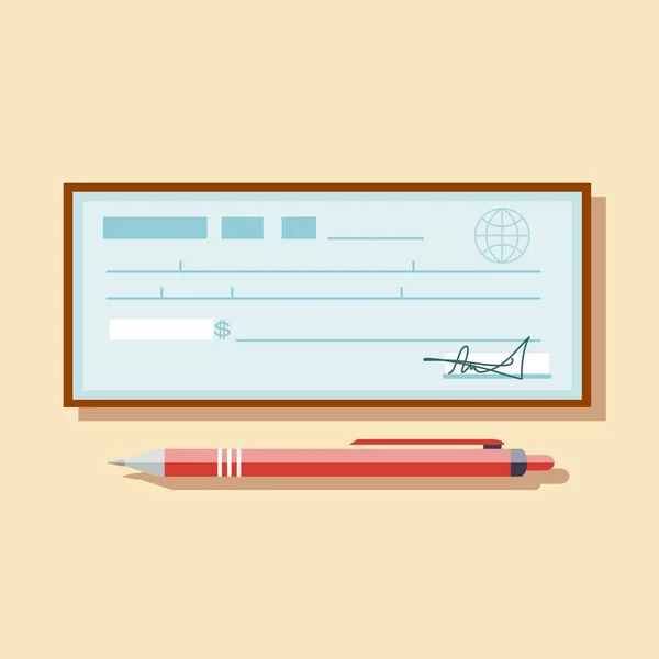 Cheque vector illustration. Cheque icon in flat style. — Stock Vector