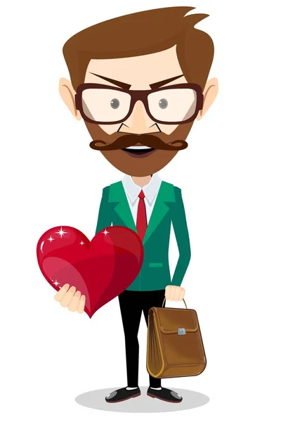 Icon for person with big heart - concept vector. — Stock Vector