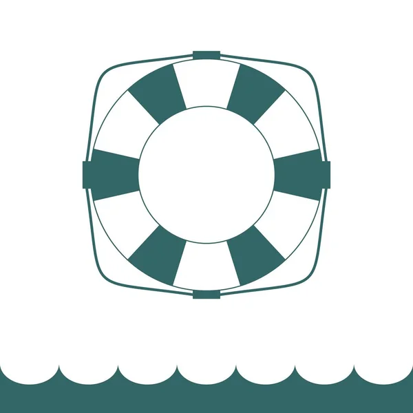 Lifebuoy icon in flat style . — Stock Vector