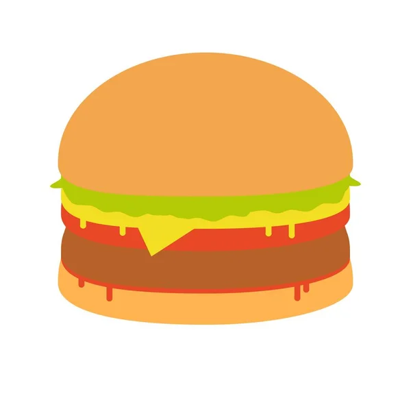 Illustration sandwich burger, icône de la nourriture, sandwich burger isolé - restauration rapide — Image vectorielle