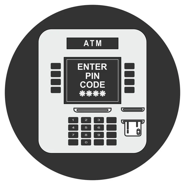 Illustration vectorielle de paiement ATM. Distributeur automatique avec carte de crédit . — Image vectorielle