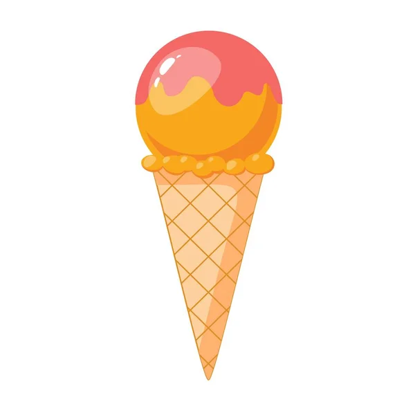 Crème glacée dans un style dessin animé lumineux. vecteur Icecream dans de belles couleurs — Image vectorielle