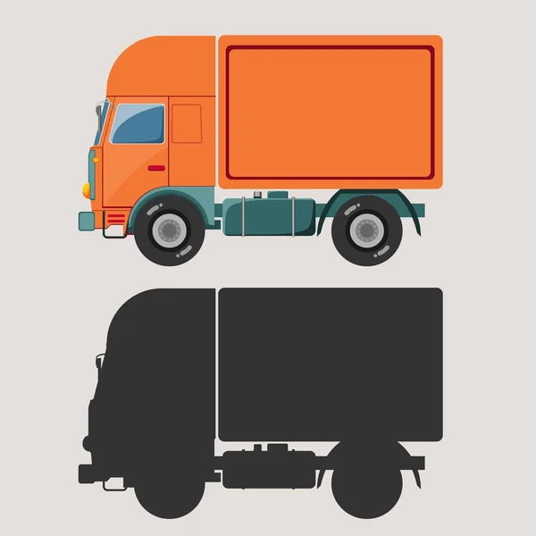 Entrega caminhão glifo ícone, tráfego e veículo, sinal de van — Vetor de Stock