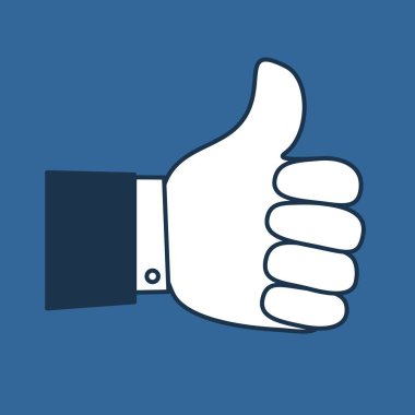 Simge, simge vektör çizim parmağını yukarı başparmak.