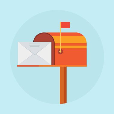 Düz biçimli posta kutusu vektör illüstrasyonuName.