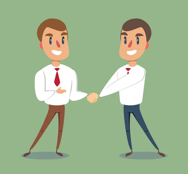 Dva podnikatelé potřesení rukou uzavřít dohodu. — Stockový vektor