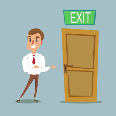 Lider yönünü gösterir. çıkın. Vektör çizimi