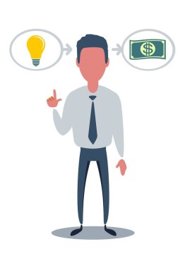 İnsan ve Sarı Lamba tepemizde. Fikir Jenerasyonu. İş Fikri Oluşturma. Yeni Teknolojiler. Gerçeklik Düşüncelerine Dön. Yeni Fikir İçin Ödül.