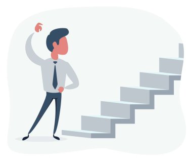 Düz Adam yeni fırsatlar ya da zorluklar sorusuyla merdivenlere bakıyor.