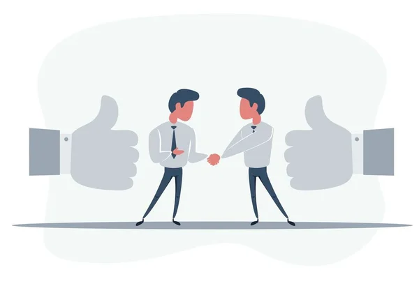 ビジネスパートナーの握手、握手アイコン。合意の概念、良い取引、パートナーシップ。フラットスタイルデザイン — ストックベクタ