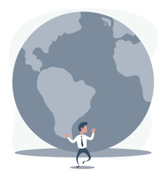 Dünya gezegeninden kaçan bir iş adamı ona doğru yuvarlanıyor. İklim değişikliği kavramı