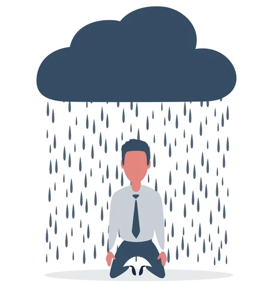A man on his knees crying. — Stock Vector