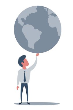 İş adamı dünyayı elinde tutuyor.