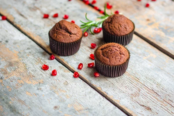 Muffinschocolate Cupcakes Schokolade Dessert Ansicht Von Oben — Stockfoto