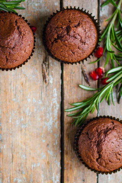 Muffinschocolate Cupcakes Schokolade Dessert Ansicht Von Oben — Stockfoto