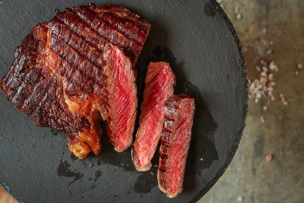 Biefstuk Vlees Rundvlees Stuk Boven Kopie Ruimte — Stockfoto