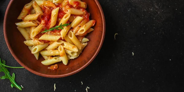 Pasta Penne Tomato Sauce Delicious Second Course Menu Concept Food — Stock Photo, Image