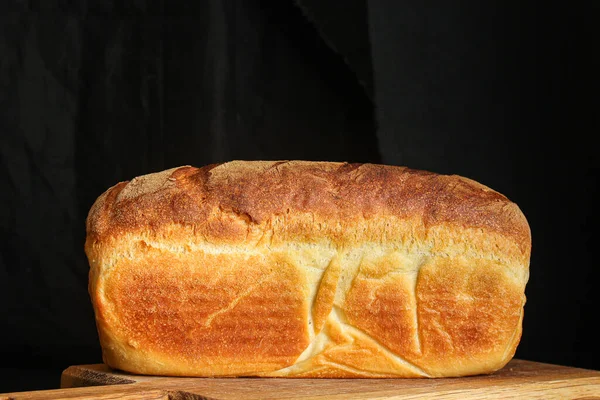 Pão Branco Dourado Pão Trigo Frescoconceito Menu Servindo Tamanho Comida — Fotografia de Stock