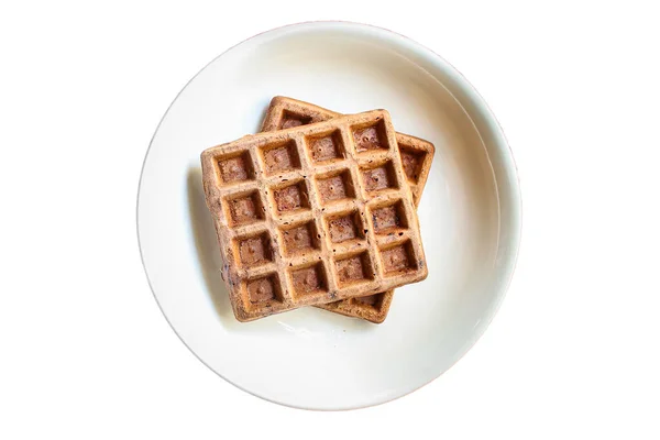 Kwadrat Wafflessweet Desertkoncepcja Menu Porcja Wielkości Jedzenie Tło Widok Góry — Zdjęcie stockowe