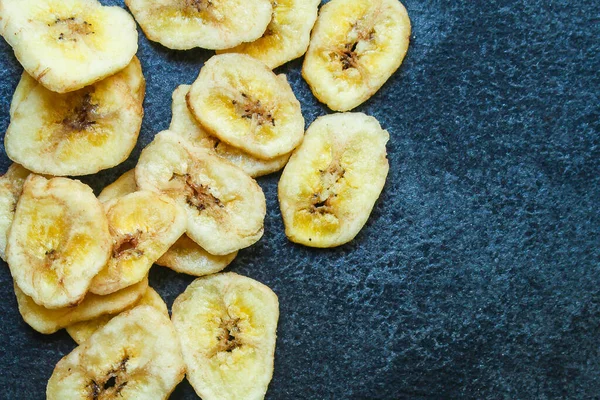 Banánové Lupínky Sladká Zdravá Svačinka Menu Koncept Servírování Velikosti Jídlo — Stock fotografie