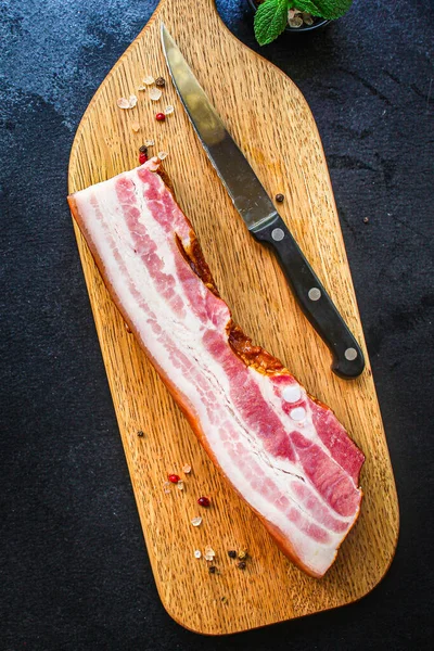 Brisket Carne Cerdo Grasa Ahumada Menú Concepto Tamaño Porción Fondo —  Fotos de Stock