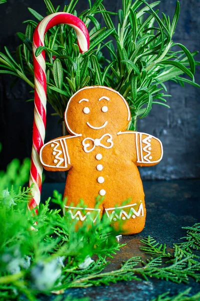 Gingerbread Gifts Holiday Happy New Year Festive Food Background Top — Stock Photo, Image