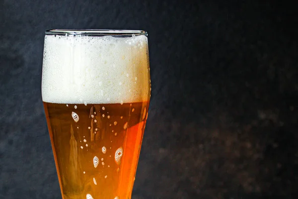Пиво Легкий Нефільтрований Холодний Напій Концепцією Піни Меню Подає Розмір — стокове фото