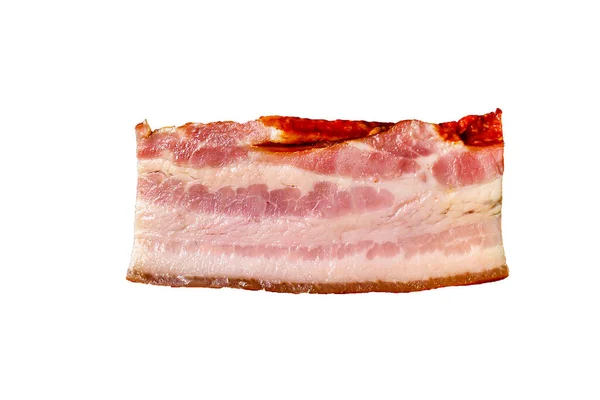 Trozo Tocino Ahumado Carne Grasa Menú Concepto Tamaño Porción Fondo — Foto de Stock