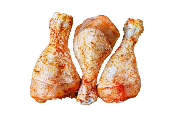Surowy Kurczaka Mięso Nogi Marynaty Papryka Grill Grillowany Drób Drugie — Zdjęcie stockowe