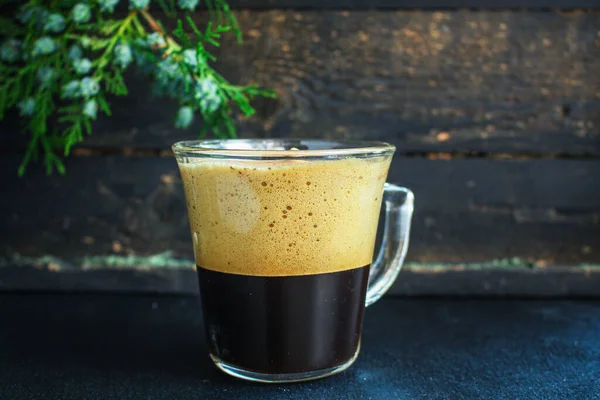 Caffè Tazza Cacao Schiuma Calda Ramoscelli Cioccolato Caldo Abete Rosso — Foto Stock