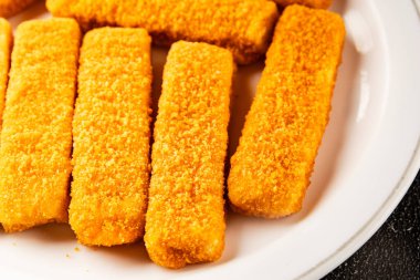 Balıklar deniz mahsulleri kıyma ikinci tabak lezzetli aperatif lezzetli gurme yemek arkaplan masa üzerinde rustik gıda üst görünüm fotokopi alanı pesseeter diyet