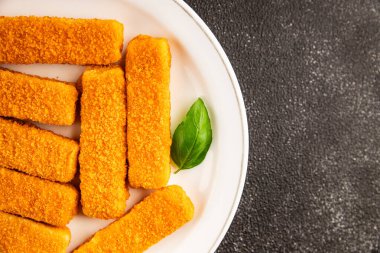 Balıklar deniz mahsulleri kıyma ikinci tabak lezzetli aperatif lezzetli gurme yemek arkaplan masa üzerinde rustik gıda üst görünüm fotokopi alanı pesseeter diyet