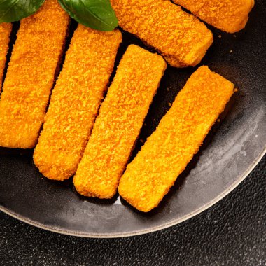 Balıklar deniz mahsulleri kıyma ikinci tabak lezzetli aperatif lezzetli gurme yemek arkaplan masa üzerinde rustik gıda üst görünüm fotokopi alanı pesseeter diyet