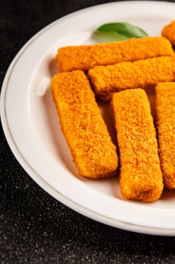 Balıklar deniz mahsulleri kıyma ikinci tabak lezzetli aperatif lezzetli gurme yemek arkaplan masa üzerinde rustik gıda üst görünüm fotokopi alanı pesseeter diyet