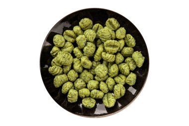 Gnocchi ıspanak, patates hamuru. İkinci tabak porsiyon. Doğal ürün.