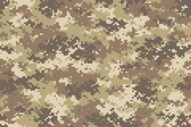 Çöl kamuflaj seamless modeli. Son moda stil piksel camo, tekrar Yazdır. Vektör çizim.