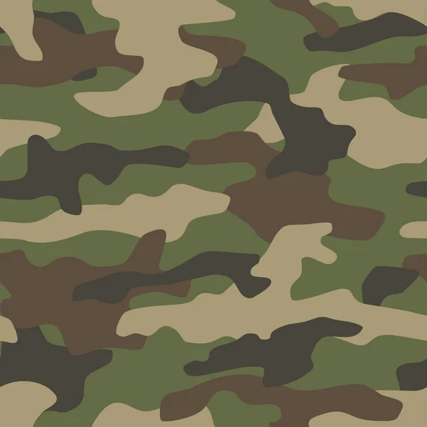Naadloze Camouflage Patroon Klassieke Stijl Maskeren Camo Herhaal Afdrukken Vectorillustratie — Stockvector