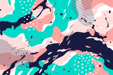 renkli dinamik arka plan, modaya uygun soyut tasarım. Pankartlar, broşürler, posterler, kapaklar ve afişler için kullanılabilir. Vektör illüstrasyonu.