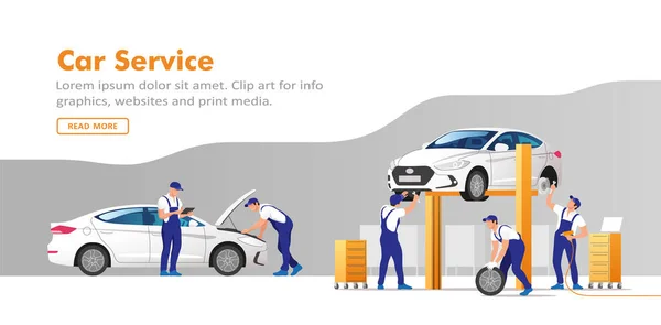 Car Service Repair Vector Illustration — Stock Vector