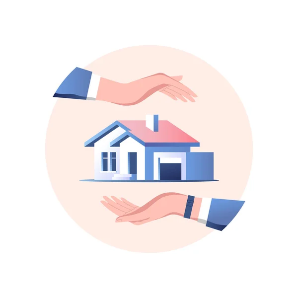 Concept Assurance Habitation Service Sécurité Illustration Vectorielle — Image vectorielle