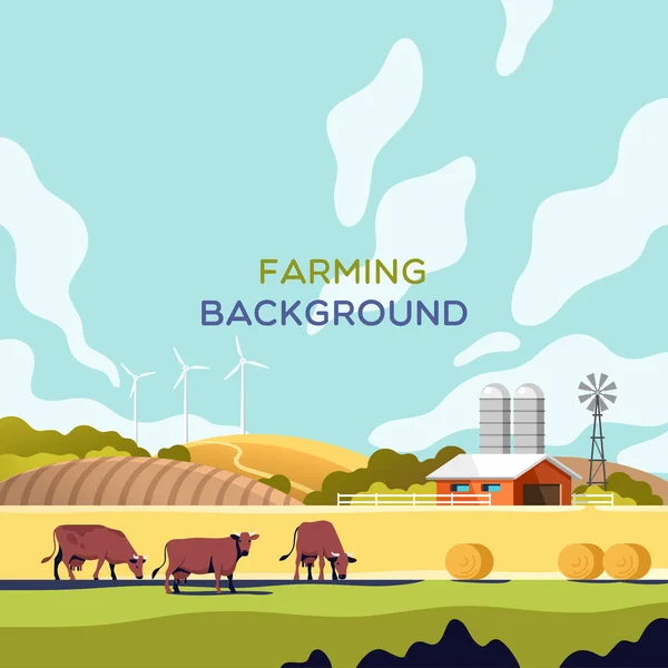 Jordbruk Och Jordbruk Jordbruksföretag Landsbygd Vektorillustration För Infografik Webbplatser Och — Stock vektor