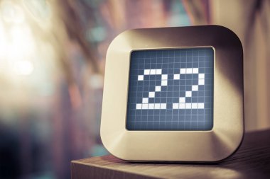 Dijital takvim, termostat veya Zamanlayıcı üzerinde 22 numara