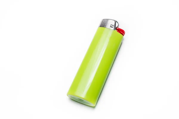 Макро Зеленого Запальнички Ізольовані Білому Тлі — стокове фото