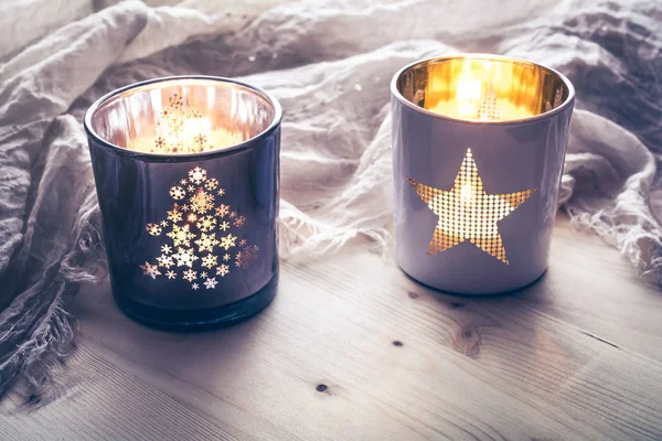 Relaxing Tealight Bokeh Several Candles — Stock Photo, Image