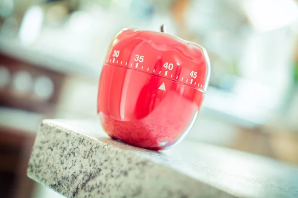 Minutos Temporizador Huevo Cocina Rojo Forma Manzana — Foto de Stock