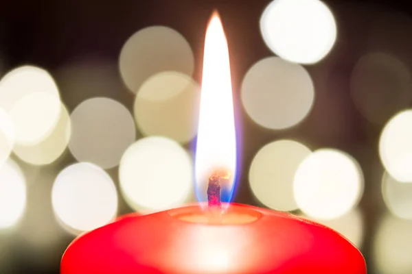 Romantic Valentine Candlelight For Dinner On Wooden Table With Bokeh At Night